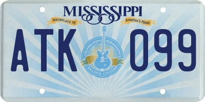 MS license plate ATK099