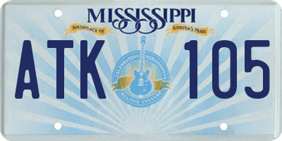 MS license plate ATK105