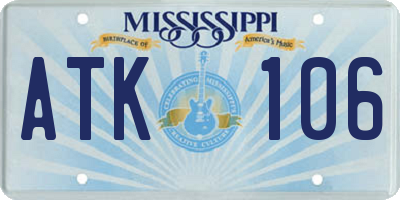 MS license plate ATK106