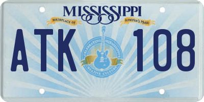 MS license plate ATK108