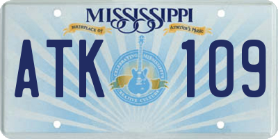 MS license plate ATK109