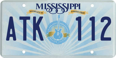 MS license plate ATK112