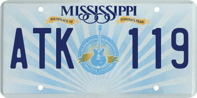 MS license plate ATK119