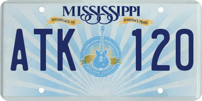 MS license plate ATK120