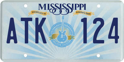 MS license plate ATK124