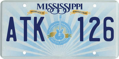 MS license plate ATK126