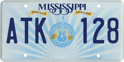 MS license plate ATK128