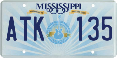 MS license plate ATK135