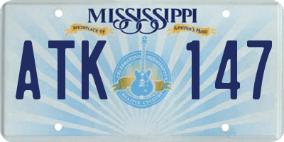 MS license plate ATK147