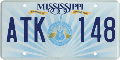 MS license plate ATK148