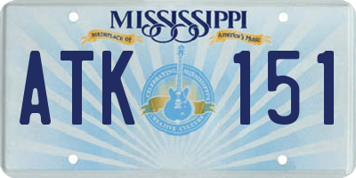MS license plate ATK151