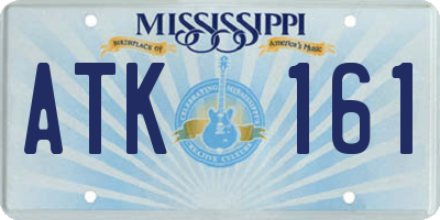MS license plate ATK161