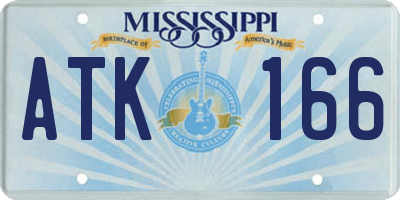 MS license plate ATK166