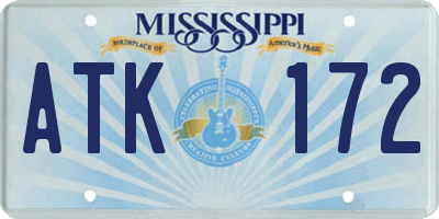 MS license plate ATK172