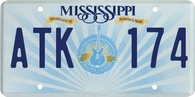 MS license plate ATK174