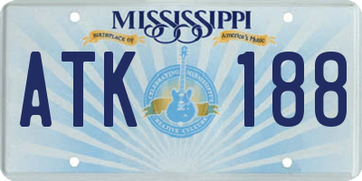 MS license plate ATK188