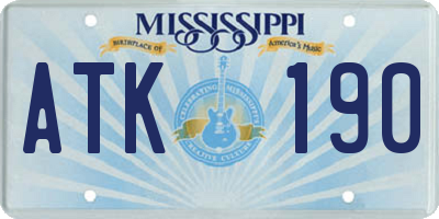 MS license plate ATK190
