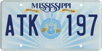 MS license plate ATK197