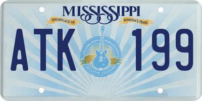 MS license plate ATK199