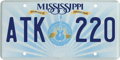 MS license plate ATK220