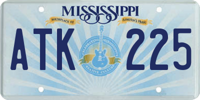 MS license plate ATK225
