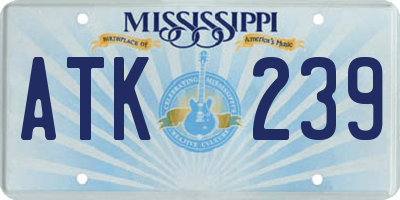 MS license plate ATK239