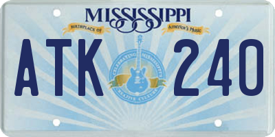 MS license plate ATK240