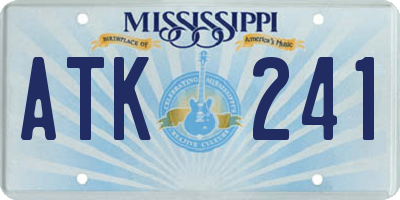 MS license plate ATK241