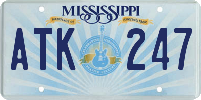 MS license plate ATK247