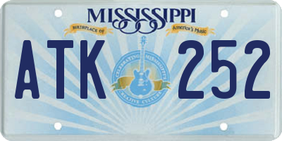 MS license plate ATK252