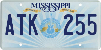 MS license plate ATK255
