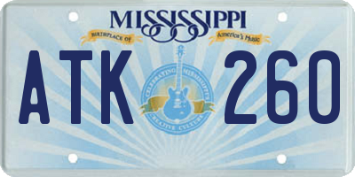MS license plate ATK260