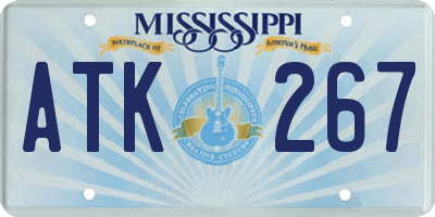 MS license plate ATK267