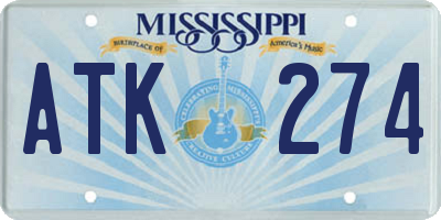 MS license plate ATK274