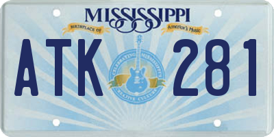 MS license plate ATK281