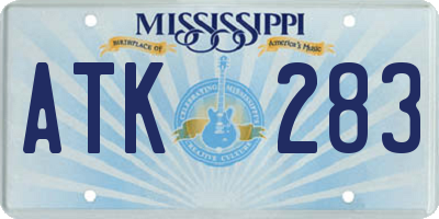 MS license plate ATK283