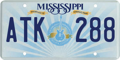 MS license plate ATK288