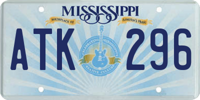 MS license plate ATK296