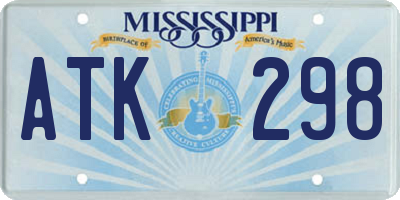 MS license plate ATK298
