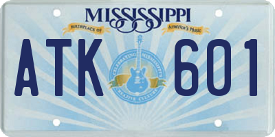 MS license plate ATK601