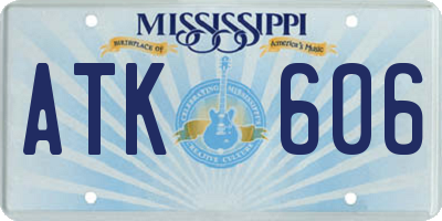 MS license plate ATK606
