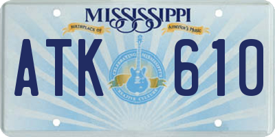 MS license plate ATK610