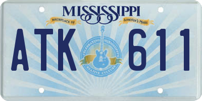 MS license plate ATK611