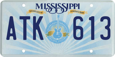 MS license plate ATK613