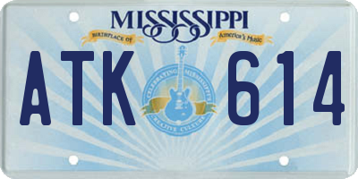 MS license plate ATK614