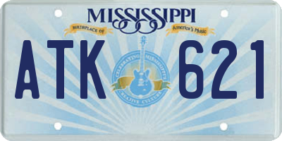MS license plate ATK621