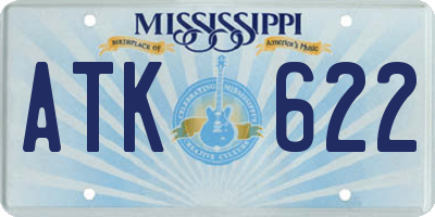 MS license plate ATK622
