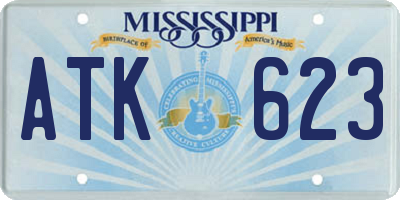 MS license plate ATK623