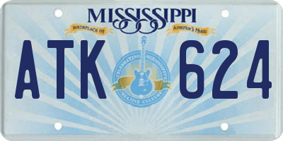 MS license plate ATK624