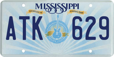 MS license plate ATK629